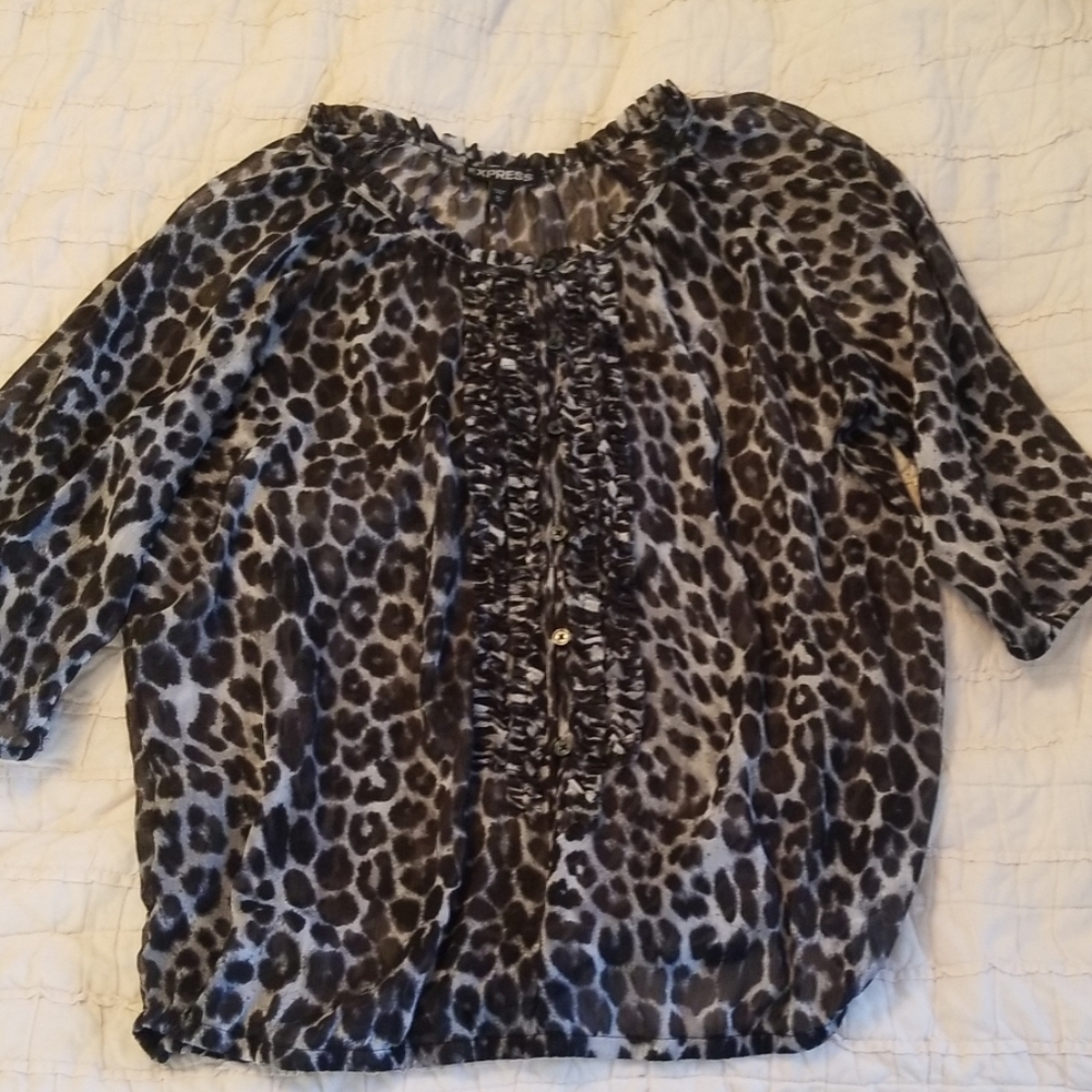 Express leopard blouse